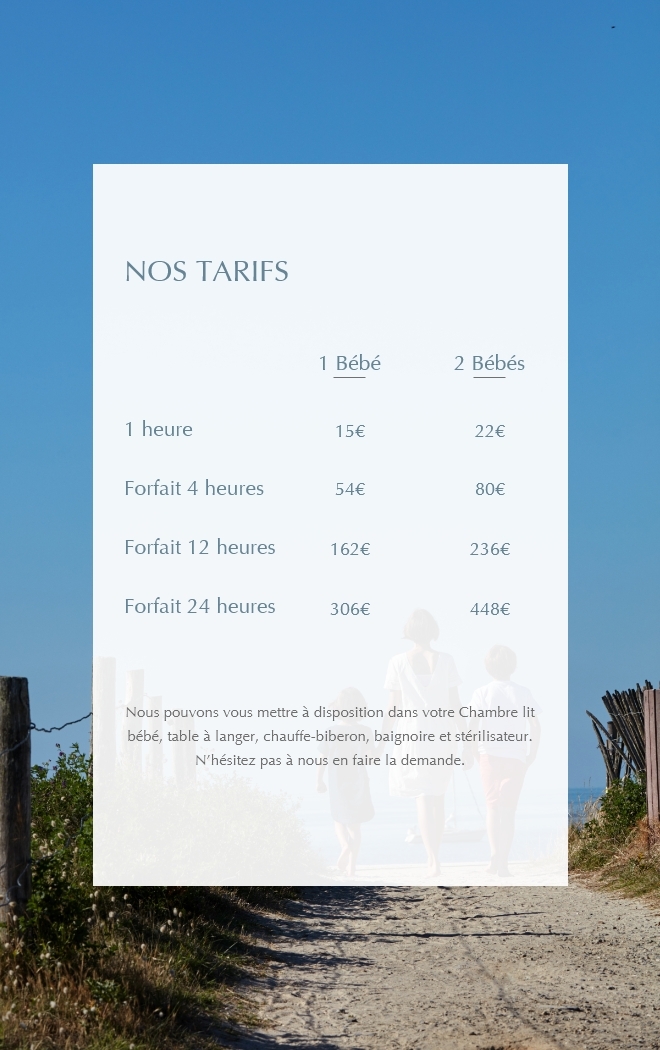 Prices for nursery hotel Miramar La Cigale