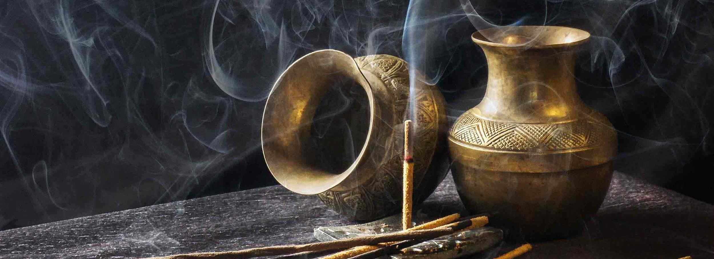 ayurvedic massages with tibetan incense bowl