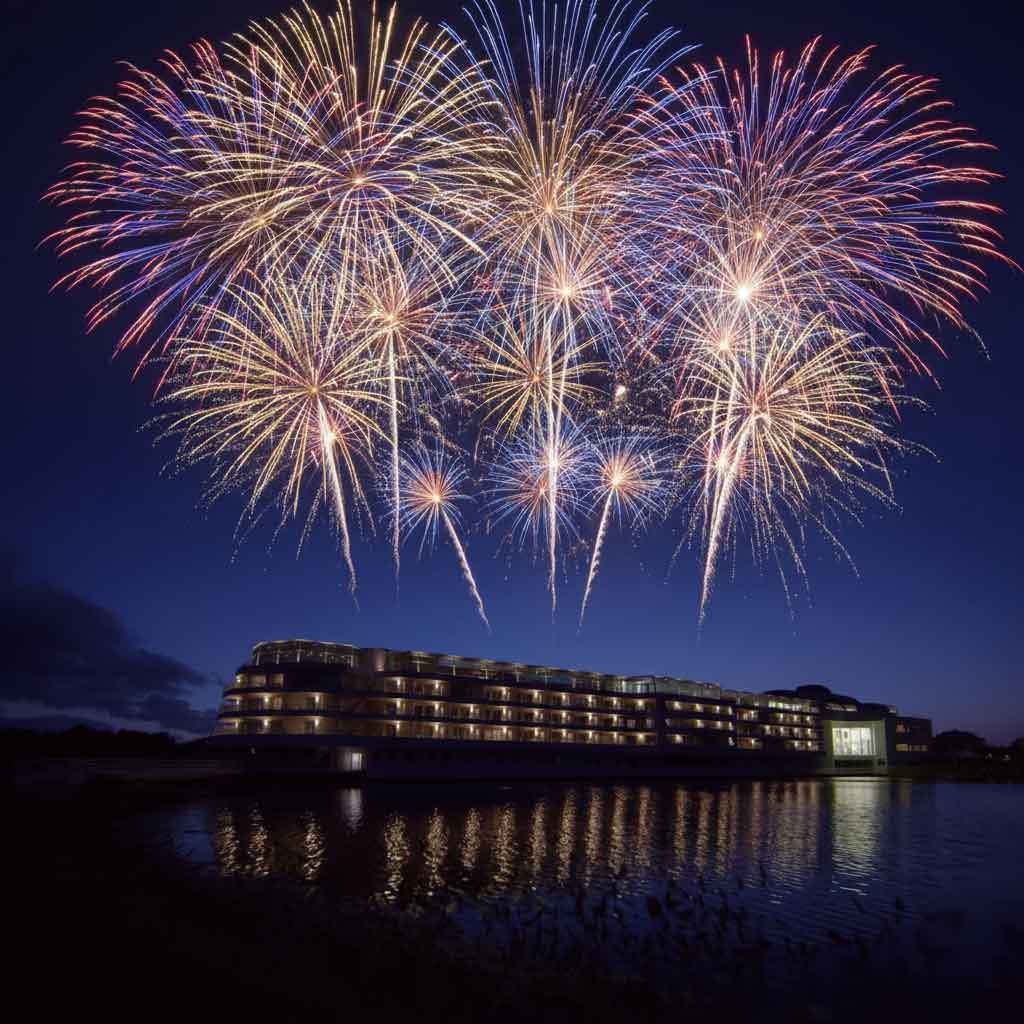 Feu d'artifice réveillon Hôtel Bretagne Miramar La Cigale